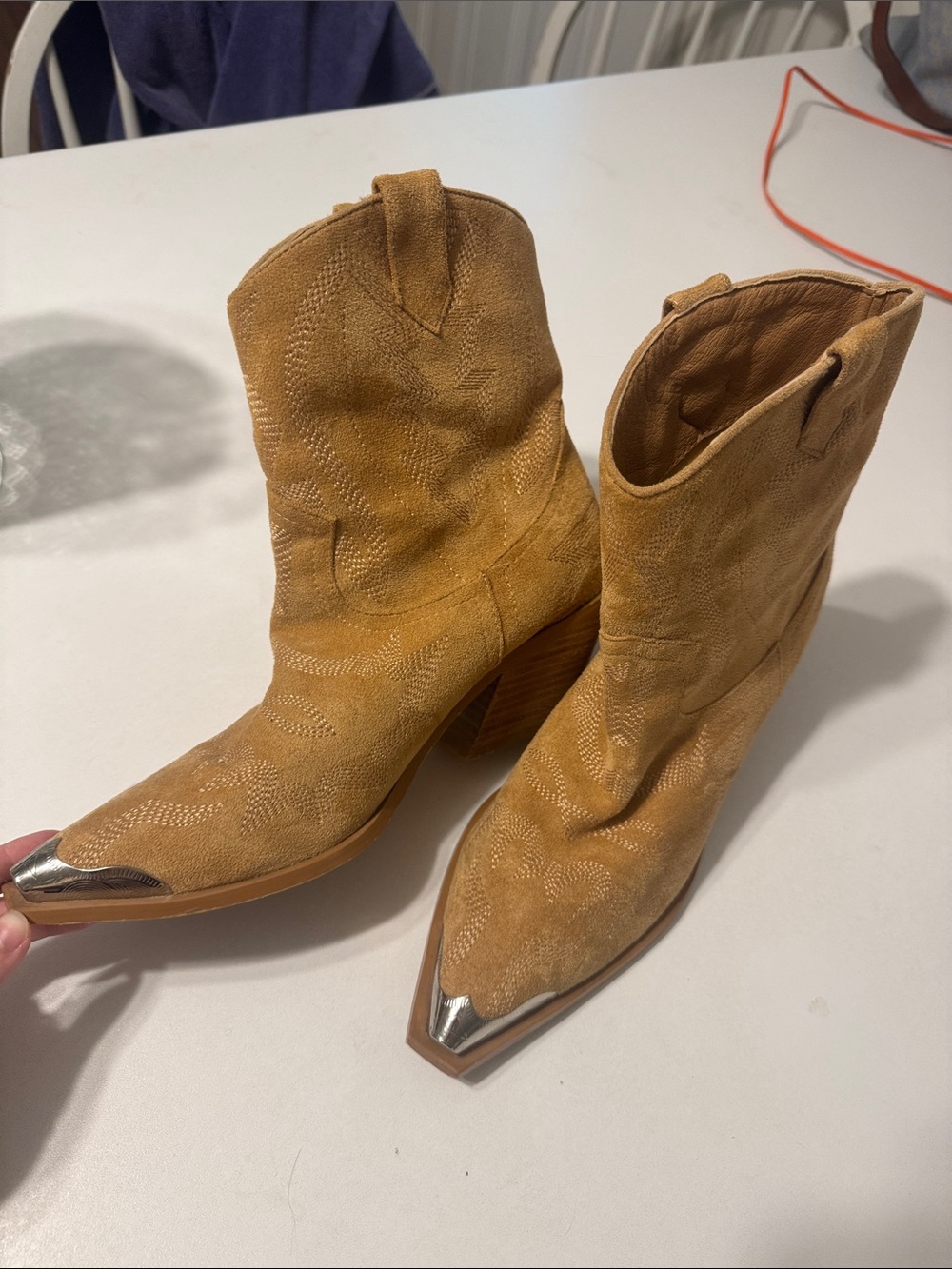 Billini Tan Cowboy Booties